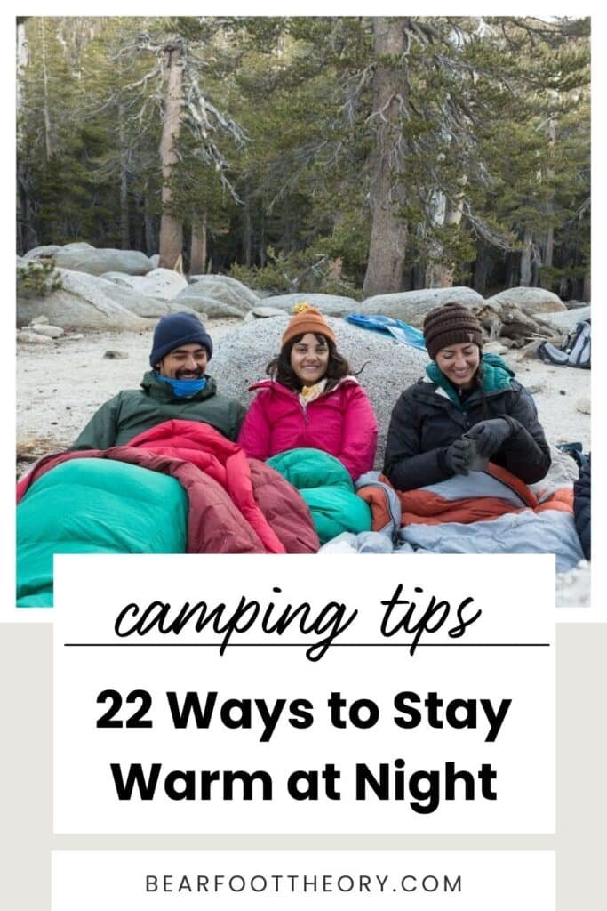 Blog post sharing cold weather camping tips for staying cozy and dry