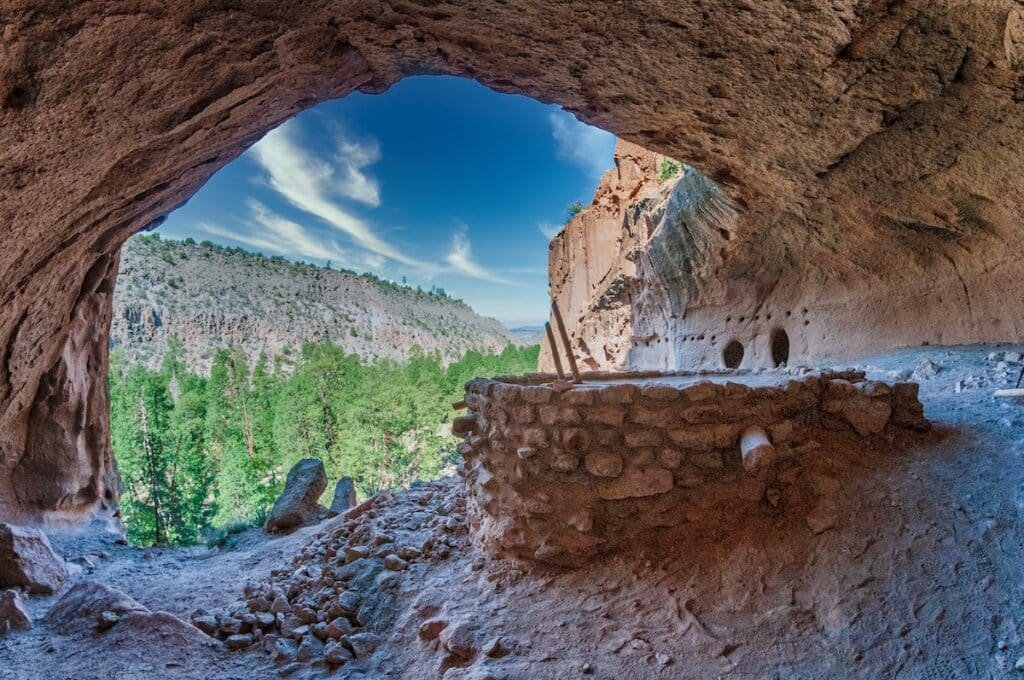 landscape shot of Bandelier National Monument