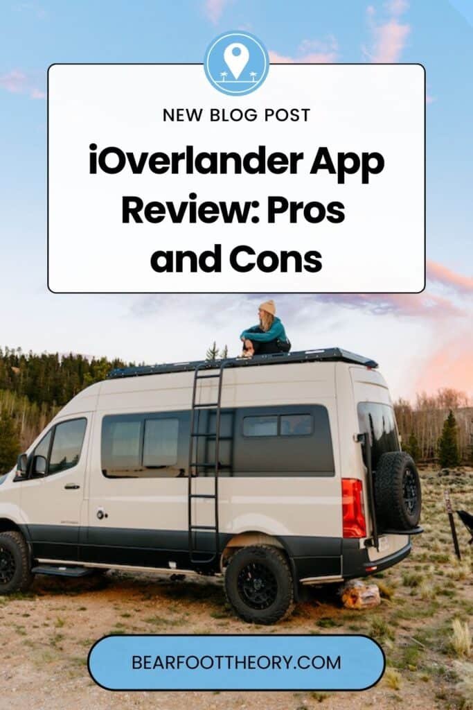 Pinterest image for an iOverlander Review article showing images of a camper van.