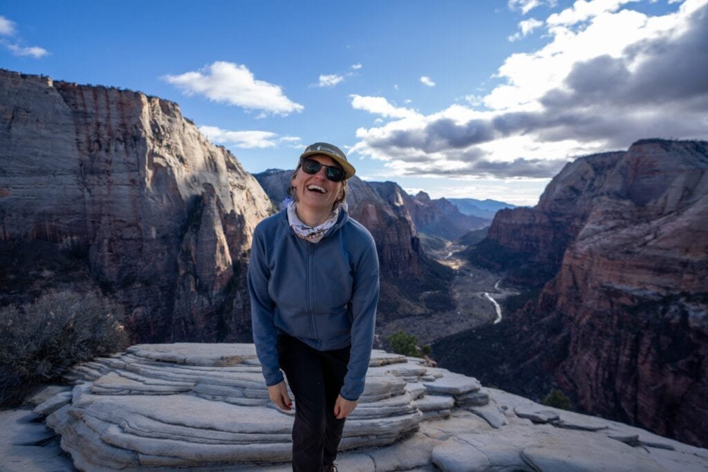 Alaina Hermiston on the top of Angel's Landing